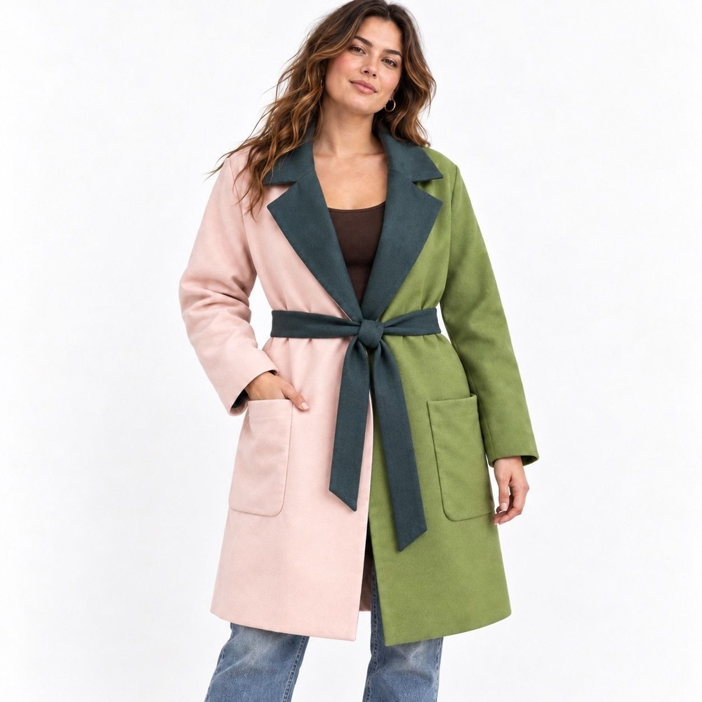 Hutch x Maxey Greene Maternity Colorblock Jacket Pink Green L